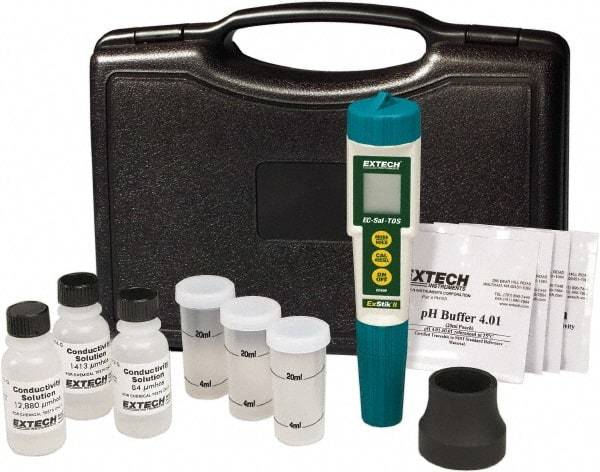 Extech - 0 to 14 pH, Conductivity/TDS/Salinity/Temp Meter - USA Tool & Supply
