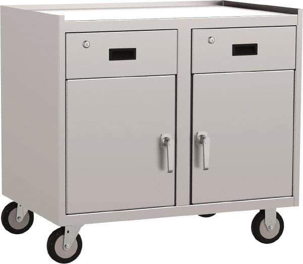 Jamco - 36" Wide x 34" High x 24" Deep, Mobile Closed Cabinet - 1,200 Lb Capacity, 18" Shelf Clearance - USA Tool & Supply