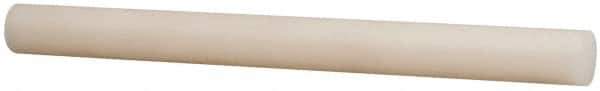 Made in USA - 2' Long, 3/8" Diam, PVDF / KYNAR Plastic Rod - ±0.2" Length Tolerance, +0.020/- 0.000" Diam Tolerance, Shore D-72 Hardness, Natural (Color) - USA Tool & Supply