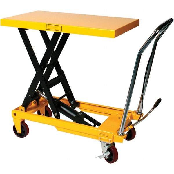 Wesco Industrial Products - 2,200 Lb Capacity Manual Hydraulic Scissor Lift Table - 15" to 39" Lift Height, 40" Platform Length x 20" Platform Width - USA Tool & Supply
