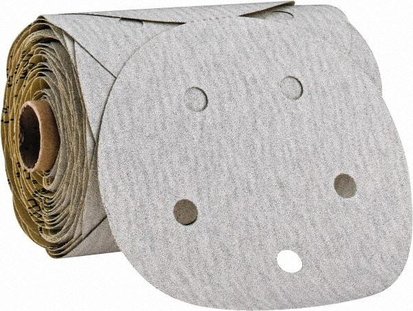 3M - 5" Diam, 100 Grit Silicon Carbide Adhesive PSA Disc - Very Fine Grade, Gray, A Weighted Backing, Flexible, Use with Random Orbital Sanders - USA Tool & Supply