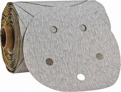 3M - 5" Diam, 180 Grit Silicon Carbide Adhesive PSA Disc - Very Fine Grade, Gray, A Weighted Backing, Flexible, Use with Random Orbital Sanders - USA Tool & Supply