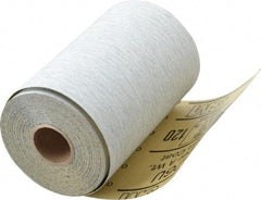 3M - 120 Grit, Silicon Carbide Adhesive Backed Sanding Sheets - Sandpaper Roll, 4-1/2" x 10 Yds., Fine Grade, A Weighted Backing - USA Tool & Supply