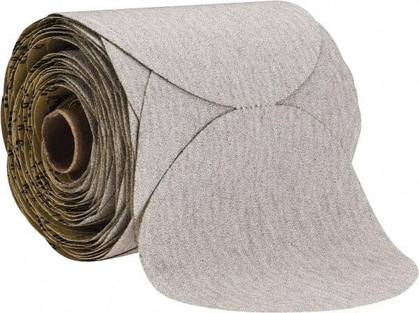 3M - 5" Diam, 80 Grit Silicon Carbide Adhesive PSA Disc - Medium Grade, Gray, A Weighted Backing, Flexible, Use with Random Orbital Sanders - USA Tool & Supply