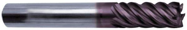 Guhring - 1", 5 Flute, Single End, Solid Carbide, Corner Chamfer End Mill - 4" OAL, 45° Helix, Right Hand Flute, 1-1/2" LOC, Right Hand Cut - USA Tool & Supply