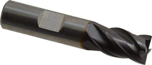 Guhring - 1/2", 5/8" LOC, 1/2" Shank Diam, 2-1/2" OAL, 4 Flute, Solid Carbide Square End Mill - Single End, FIREX Finish, Spiral Flute, 35/38° Helix, Centercutting, Right Hand Cut, Right Hand Flute, Series 3099 - USA Tool & Supply
