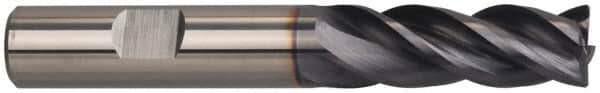 Guhring - 1/2", 1-1/4" LOC, 1/2" Shank Diam, 3-1/2" OAL, 4 Flute, Solid Carbide Square End Mill - Single End, FIREX Finish, Spiral Flute, 40/42° Helix, Centercutting, Right Hand Cut, Right Hand Flute, Series 3078 - USA Tool & Supply
