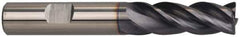Guhring - 1", 1-1/2" LOC, 1" Shank Diam, 4" OAL, 4 Flute, Solid Carbide Square End Mill - Single End, Nano-A Finish, Spiral Flute, 36/38° Helix, Centercutting, Right Hand Cut, Right Hand Flute, Series 3080 - USA Tool & Supply
