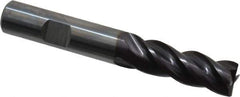 Guhring - 1/2", 1-1/4" LOC, 1/2" Shank Diam, 3-1/2" OAL, 4 Flute, Solid Carbide Square End Mill - Single End, Nano-A Finish, Spiral Flute, 36/38° Helix, Centercutting, Right Hand Cut, Right Hand Flute, Series 3080 - USA Tool & Supply