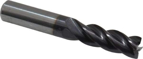 Guhring - 3/8", 1" LOC, 3/8" Shank Diam, 2-1/2" OAL, 4 Flute, Solid Carbide Square End Mill - Single End, Nano-A Finish, Spiral Flute, 36/38° Helix, Centercutting, Right Hand Cut, Right Hand Flute, Series 3080 - USA Tool & Supply