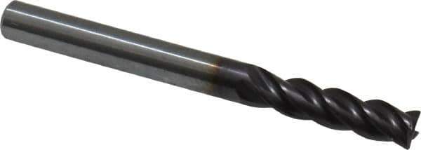 Guhring - 3/16", 5/8" LOC, 3/16" Shank Diam, 2" OAL, 4 Flute, Solid Carbide Square End Mill - Single End, Nano-A Finish, Spiral Flute, 36/38° Helix, Centercutting, Right Hand Cut, Right Hand Flute, Series 3080 - USA Tool & Supply