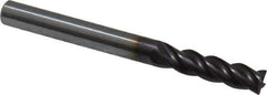 Guhring - 3/16", 5/8" LOC, 3/16" Shank Diam, 2" OAL, 4 Flute, Solid Carbide Square End Mill - Single End, Nano-A Finish, Spiral Flute, 36/38° Helix, Centercutting, Right Hand Cut, Right Hand Flute, Series 3080 - USA Tool & Supply