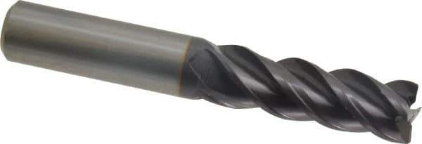 Guhring - 3/8", 1" LOC, 3/8" Shank Diam, 2-1/2" OAL, 4 Flute, Solid Carbide Square End Mill - Single End, FIREX Finish, Spiral Flute, 40/42° Helix, Centercutting, Right Hand Cut, Right Hand Flute, Series 3078 - USA Tool & Supply