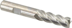 Guhring - 1/2", 1-1/4" LOC, 1/2" Shank Diam, 3-1/2" OAL, 4 Flute, Solid Carbide Square End Mill - Single End, Uncoated, Spiral Flute, 40/42° Helix, Centercutting, Right Hand Cut, Right Hand Flute, Series 3077 - USA Tool & Supply