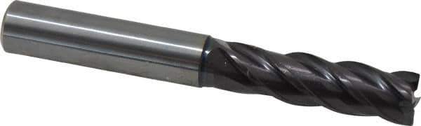 Guhring - 12mm, 36mm LOC, 12mm Shank Diam, 93mm OAL, 4 Flute, Solid Carbide Square End Mill - Single End, FIREX Finish, Spiral Flute, 35/38° Helix, Centercutting, Right Hand Cut, Right Hand Flute, Series 3839 - USA Tool & Supply
