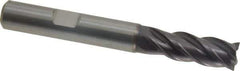 Guhring - 8mm, 19mm LOC, 8mm Shank Diam, 63mm OAL, 4 Flute, Solid Carbide Square End Mill - Single End, FIREX Finish, Spiral Flute, 35/38° Helix, Centercutting, Right Hand Cut, Right Hand Flute, Series 3732 - USA Tool & Supply