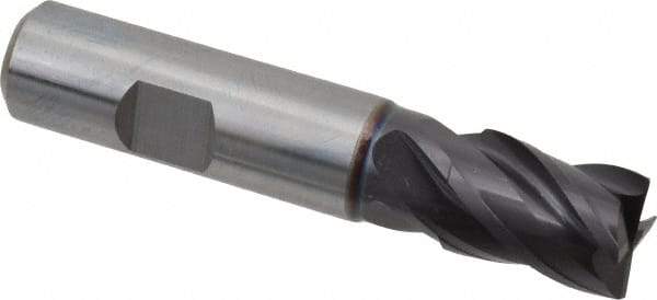 Guhring - 16mm, 22mm LOC, 16mm Shank Diam, 82mm OAL, 4 Flute, Solid Carbide Square End Mill - Single End, FIREX Finish, Spiral Flute, 35/38° Helix, Centercutting, Right Hand Cut, Right Hand Flute, Series 3731 - USA Tool & Supply