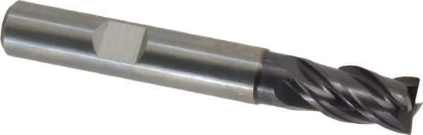 Guhring - 8mm, 12mm LOC, 8mm Shank Diam, 58mm OAL, 4 Flute, Solid Carbide Square End Mill - Single End, FIREX Finish, Spiral Flute, 35/38° Helix, Centercutting, Right Hand Cut, Right Hand Flute, Series 3731 - USA Tool & Supply