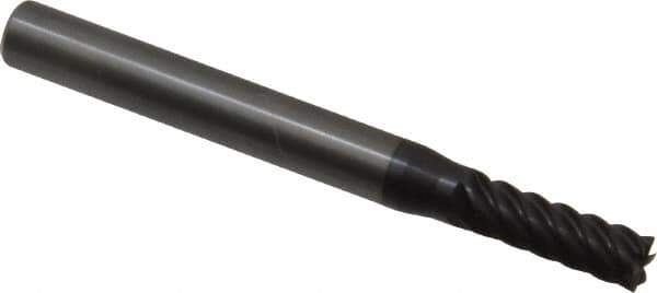 Guhring - 5mm, 13mm LOC, 6mm Shank Diam, 57mm OAL, 6 Flute, Solid Carbide Square End Mill - Single End, FIREX Finish, Spiral Flute, 45° Helix, Centercutting, Right Hand Cut, Right Hand Flute, Series 3689 - USA Tool & Supply