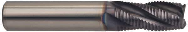 Guhring - 1" Diam, Fine Pitch, 1-3/4" LOC, 5 Flute Solid Carbide Roughing Square End Mill - FIREX Finish, 4" OAL, 1" Shank Diam, Single End, Centercutting - USA Tool & Supply