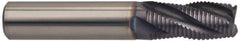 Guhring - 1" Diam, Fine Pitch, 1-3/4" LOC, 5 Flute Solid Carbide Roughing Square End Mill - FIREX Finish, 4" OAL, 1" Shank Diam, Single End, Centercutting - USA Tool & Supply