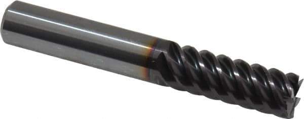 Guhring - 3/8", 7/8" LOC, 3/8" Shank Diam, 2-1/2" OAL, 6 Flute, Solid Carbide Square End Mill - Single End, FIREX Finish, Spiral Flute, 55° Helix, Centercutting, Right Hand Cut, Right Hand Flute, Series 3182 - USA Tool & Supply