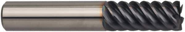 Guhring - 1/2", 6 Flute, Single End, Solid Carbide, 0.09" Corner Radius End Mill - 3" OAL, 45° Helix, Right Hand Flute, 1" LOC, Right Hand Cut - USA Tool & Supply