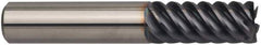 Guhring - 1/2", 6 Flute, Single End, Solid Carbide, 0.09" Corner Radius End Mill - 3" OAL, 45° Helix, Right Hand Flute, 1" LOC, Right Hand Cut - USA Tool & Supply