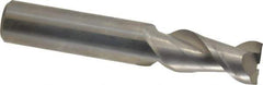 Guhring - 1/2", 1" LOC, 1/2" Shank Diam, 3" OAL, 2 Flute, Solid Carbide Square End Mill - Single End, Uncoated, Spiral Flute, 45° Helix, Centercutting, Right Hand Cut, Right Hand Flute, Series 3174 - USA Tool & Supply
