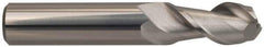 Guhring - 3/8", 7/8" LOC, 3/8" Shank Diam, 2-1/2" OAL, 2 Flute, Solid Carbide Square End Mill - Single End, Uncoated, Spiral Flute, 45° Helix, Centercutting, Right Hand Cut, Right Hand Flute, Series 3174 - USA Tool & Supply