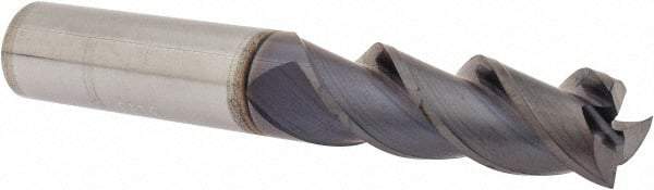 Guhring - 3/8", 1" LOC, 3/8" Shank Diam, 2-1/2" OAL, 3 Flute, Solid Carbide Square End Mill - Single End, FIREX Finish, Spiral Flute, 45° Helix, Centercutting, Right Hand Cut, Right Hand Flute, Series 3173 - USA Tool & Supply