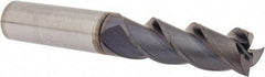 Guhring - 3/8", 1" LOC, 3/8" Shank Diam, 2-1/2" OAL, 3 Flute, Solid Carbide Square End Mill - Single End, FIREX Finish, Spiral Flute, 45° Helix, Centercutting, Right Hand Cut, Right Hand Flute, Series 3173 - USA Tool & Supply