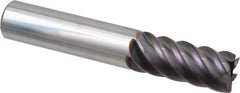 Guhring - 1/2", 1" LOC, 1/2" Shank Diam, 3" OAL, 6 Flute, Solid Carbide Square End Mill - Single End, FIREX Finish, Spiral Flute, 44/45/46° Helix, Centercutting, Right Hand Cut, Right Hand Flute, Series 3115 - USA Tool & Supply