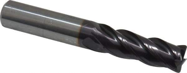Guhring - 3/8", 4 Flute, Single End, Solid Carbide, 0.031" Corner Radius End Mill - 2-1/2" OAL, 35/38° Helix, Right Hand Flute, 1" LOC, Right Hand Cut - USA Tool & Supply