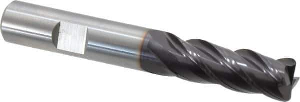 Guhring - 1/2", 4 Flute, Single End, Solid Carbide, 1/16" Corner Radius End Mill - 3-1/2" OAL, 35/38° Helix, Right Hand Flute, 1-1/4" LOC, Right Hand Cut - USA Tool & Supply