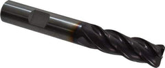 Guhring - 1/2", 4 Flute, Single End, Solid Carbide, 0.09" Corner Radius End Mill - 3-1/2" OAL, 35/38° Helix, Right Hand Flute, 1-1/4" LOC, Right Hand Cut - USA Tool & Supply
