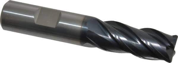 Guhring - 5/8", 4 Flute, Single End, Solid Carbide, 1/16" Corner Radius End Mill - 3-1/2" OAL, 35/38° Helix, Right Hand Flute, 1-1/4" LOC, Right Hand Cut - USA Tool & Supply