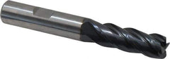 Guhring - 1/2", 4 Flute, Single End, Solid Carbide, 1/16" Corner Radius End Mill - 3-1/2" OAL, 35/38° Helix, Right Hand Flute, 1-1/4" LOC, Right Hand Cut - USA Tool & Supply