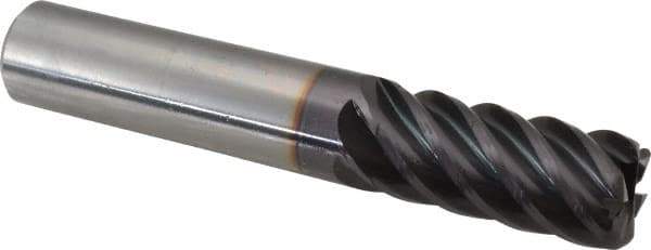 Guhring - 1/2", 6 Flute, Single End, Solid Carbide, 1/16" Corner Radius End Mill - 3" OAL, 45° Helix, Right Hand Flute, 1" LOC, Right Hand Cut - USA Tool & Supply