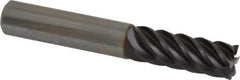 Guhring - 3/8", 6 Flute, Single End, Solid Carbide, 0.015" Corner Radius End Mill - 2-1/2" OAL, 45° Helix, Right Hand Flute, 1" LOC, Right Hand Cut - USA Tool & Supply