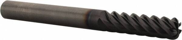 Guhring - 1/4", 6 Flute, Single End, Solid Carbide, 1/16" Corner Radius End Mill - 2-1/2" OAL, 45° Helix, Right Hand Flute, 3/4" LOC, Right Hand Cut - USA Tool & Supply