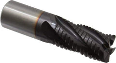 Guhring - 1" Diam, Fine Pitch, 1-3/4" LOC, 5 Flute Solid Carbide Roughing Square End Mill - FIREX Finish, 4" OAL, 1" Shank Diam, Single End, Centercutting - USA Tool & Supply