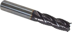 Guhring - 3/8" Diam, Fine Pitch, 1" LOC, 4 Flute Solid Carbide Roughing Square End Mill - FIREX Finish, 2-1/2" OAL, 3/8" Shank Diam, Single End, Centercutting - USA Tool & Supply