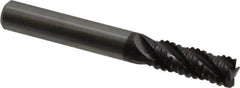 Guhring - 5/16" Diam, Coarse Pitch, 13/16" LOC, 4 Flute Solid Carbide Roughing Square End Mill - Nano-A Finish, 2-1/2" OAL, 5/16" Shank Diam, Single End, Centercutting - USA Tool & Supply