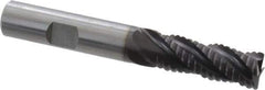 Guhring - 1/2" Diam, Coarse Pitch, 1-1/4" LOC, 4 Flute Solid Carbide Roughing Square End Mill - Nano-A Finish, 3-1/2" OAL, 1/2" Shank Diam, Single End, Centercutting - USA Tool & Supply