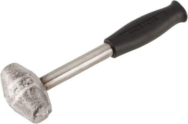 American Hammer - 3 Lb Head 1-1/4" Face Lead Alloy Hammer - 10" OAL, Steel Handle with Grip - USA Tool & Supply