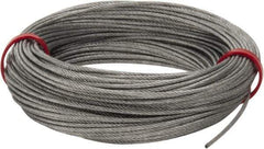 Value Collection - 1/16" Diam, Aircraft Cable - 480 Lb Breaking Strength, 7 x 7 Strand Core - USA Tool & Supply