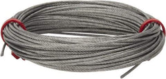 Value Collection - 1/16" Diam, Aircraft Cable - 480 Lb Breaking Strength, 7 x 7 Strand Core - USA Tool & Supply