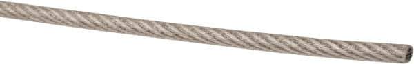 Value Collection - 1/16" x 3/64" Diam, Aircraft Cable - 480 Lb Breaking Strength, 7 x 7 Strand Core, Vinyl Coating - USA Tool & Supply