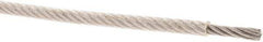 Value Collection - 3/16" x 1/8" Diam, Aircraft Cable - 1,760 Lb Breaking Strength, 7 x 19 Strand Core, Vinyl Coating - USA Tool & Supply